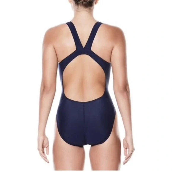 Nike Core Solid Fast Back One Piece Navy Swimsuit - Picture 2 of 8